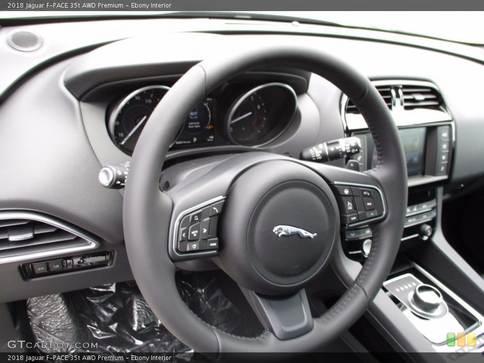 Ebony Interior Steering Wheel for the 2018 Jaguar F-PACE 35t AWD Premium #121829808