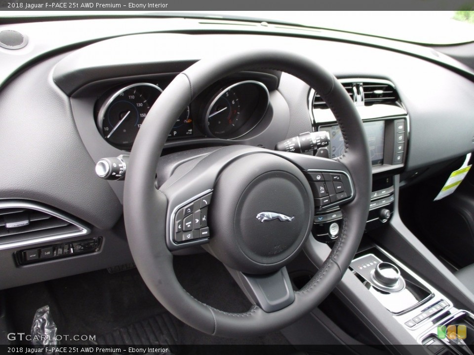 Ebony Interior Steering Wheel for the 2018 Jaguar F-PACE 25t AWD Premium #121830271