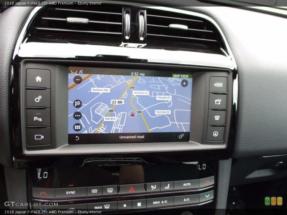 Ebony Interior Navigation for the 2018 Jaguar F-PACE 25t AWD Premium #121830297