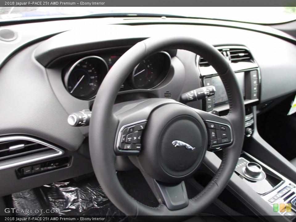 Ebony Interior Steering Wheel for the 2018 Jaguar F-PACE 25t AWD Premium #121832679