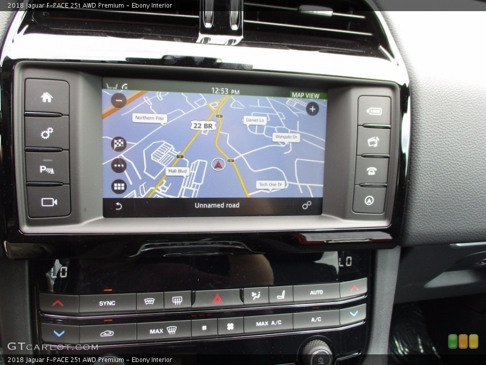 Ebony Interior Navigation for the 2018 Jaguar F-PACE 25t AWD Premium #121832706