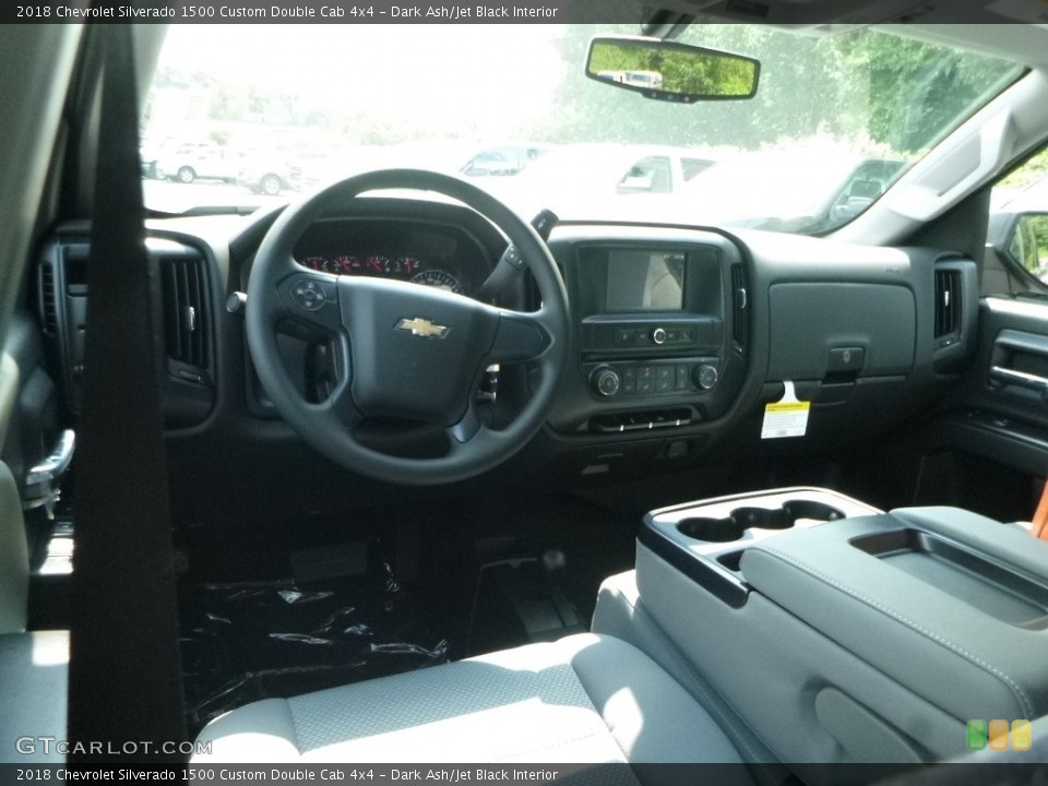 Dark Ash/Jet Black Interior Photo for the 2018 Chevrolet Silverado 1500 Custom Double Cab 4x4 #121845042