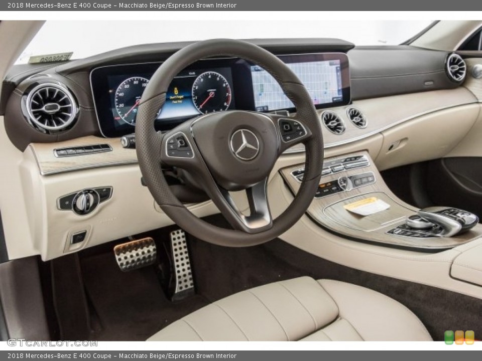 Macchiato Beige/Espresso Brown Interior Dashboard for the 2018 Mercedes-Benz E 400 Coupe #121901194