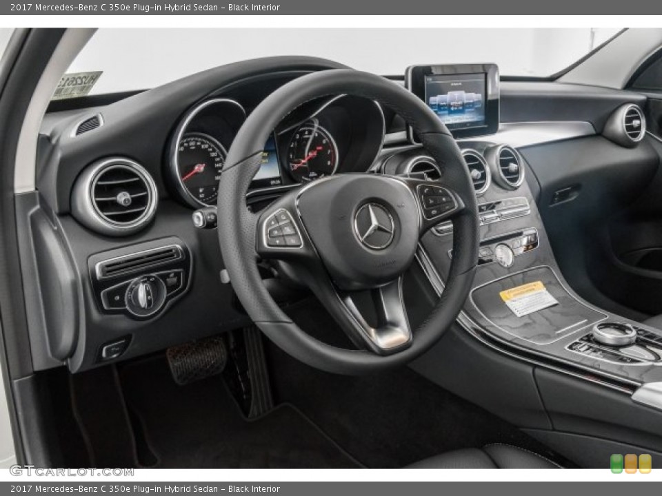 Black Interior Dashboard for the 2017 Mercedes-Benz C 350e Plug-in Hybrid Sedan #121901875