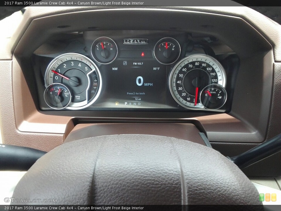 Canyon Brown/Light Frost Beige Interior Gauges for the 2017 Ram 3500 Laramie Crew Cab 4x4 #121967210