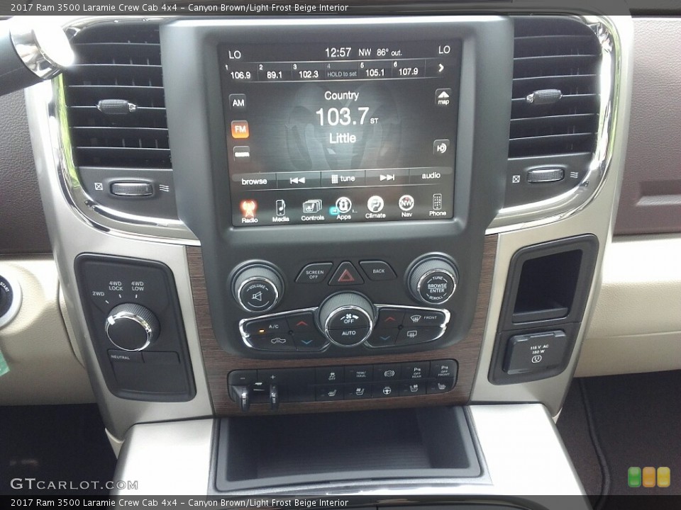Canyon Brown/Light Frost Beige Interior Controls for the 2017 Ram 3500 Laramie Crew Cab 4x4 #121967243