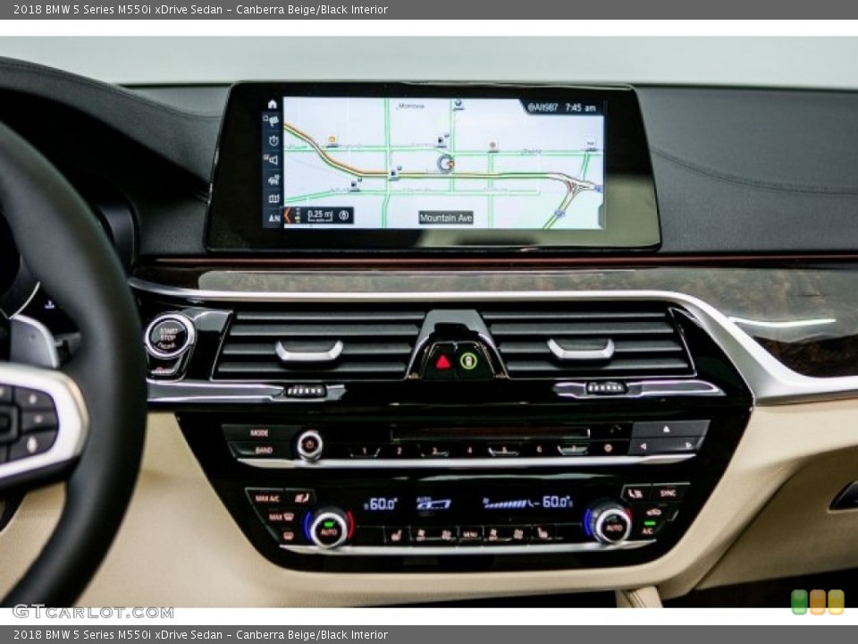 Canberra Beige/Black Interior Controls for the 2018 BMW 5 Series M550i xDrive Sedan #121983632