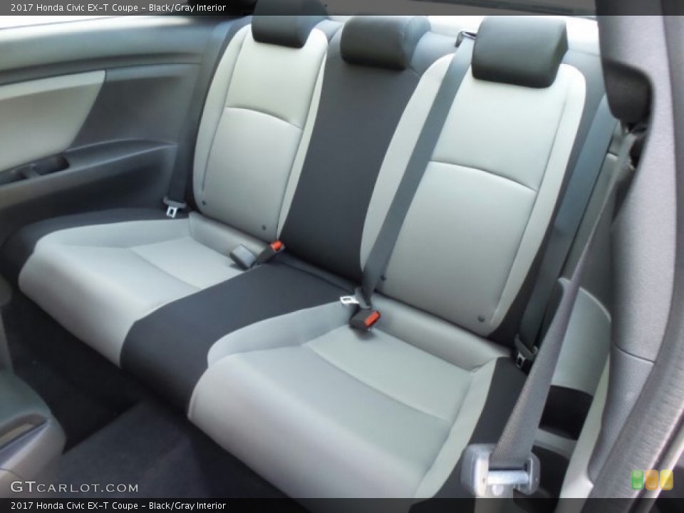 Black/Gray Interior Rear Seat for the 2017 Honda Civic EX-T Coupe #122001051