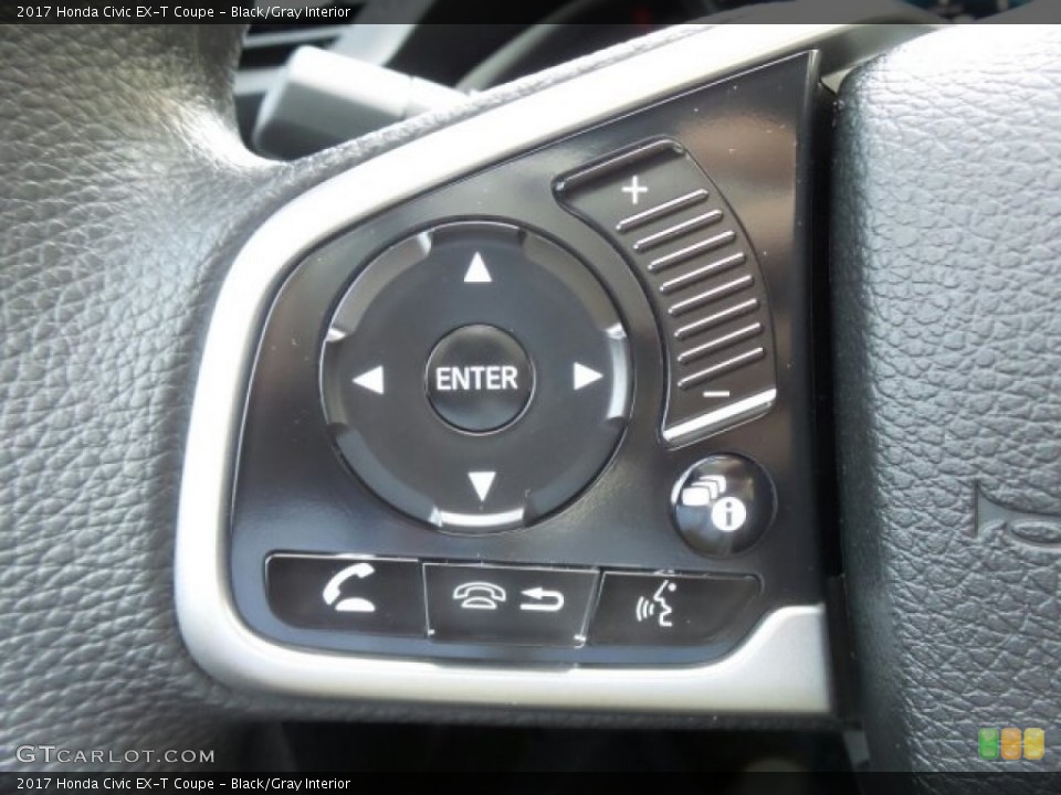 Black/Gray Interior Controls for the 2017 Honda Civic EX-T Coupe #122001192