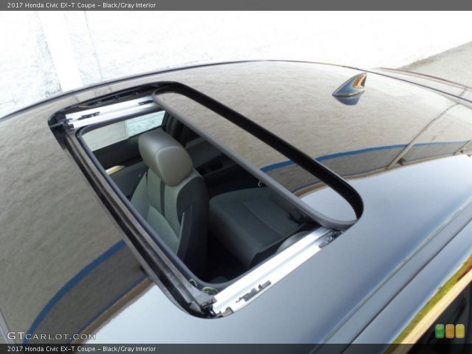 Black/Gray Interior Sunroof for the 2017 Honda Civic EX-T Coupe #122001425