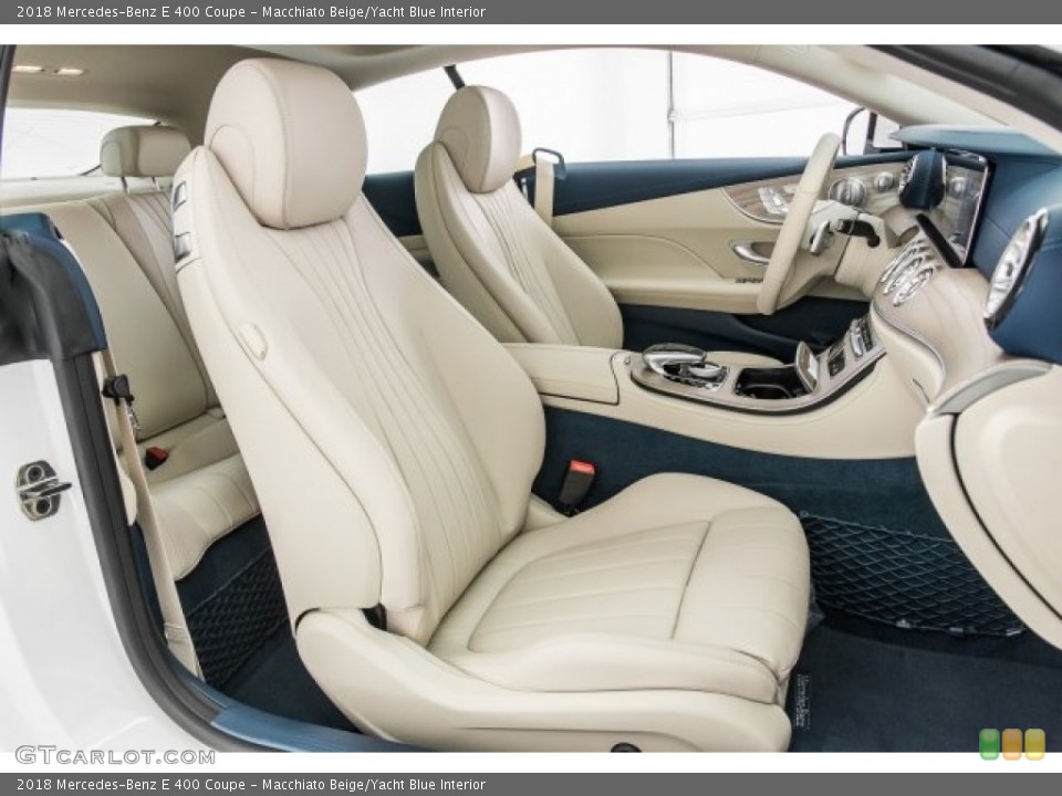 Macchiato Beige/Yacht Blue Interior Photo for the 2018 Mercedes-Benz E 400 Coupe #122030675