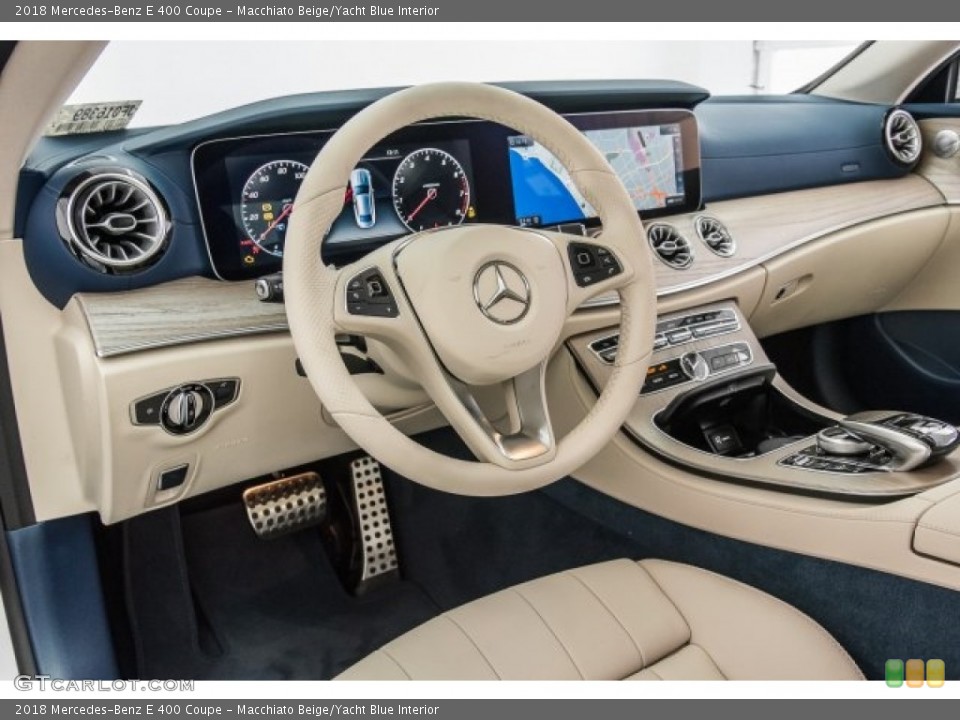 Macchiato Beige/Yacht Blue Interior Dashboard for the 2018 Mercedes-Benz E 400 Coupe #122030750
