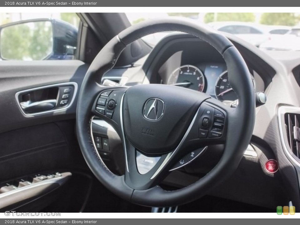 Ebony Interior Steering Wheel for the 2018 Acura TLX V6 A-Spec Sedan #122043335
