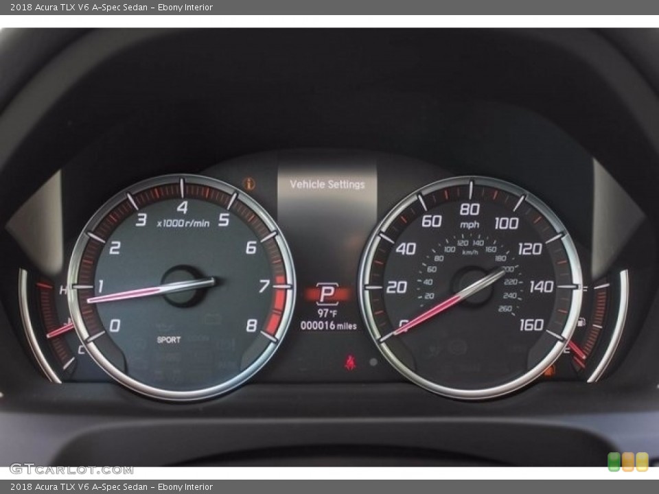 Ebony Interior Gauges for the 2018 Acura TLX V6 A-Spec Sedan #122043599