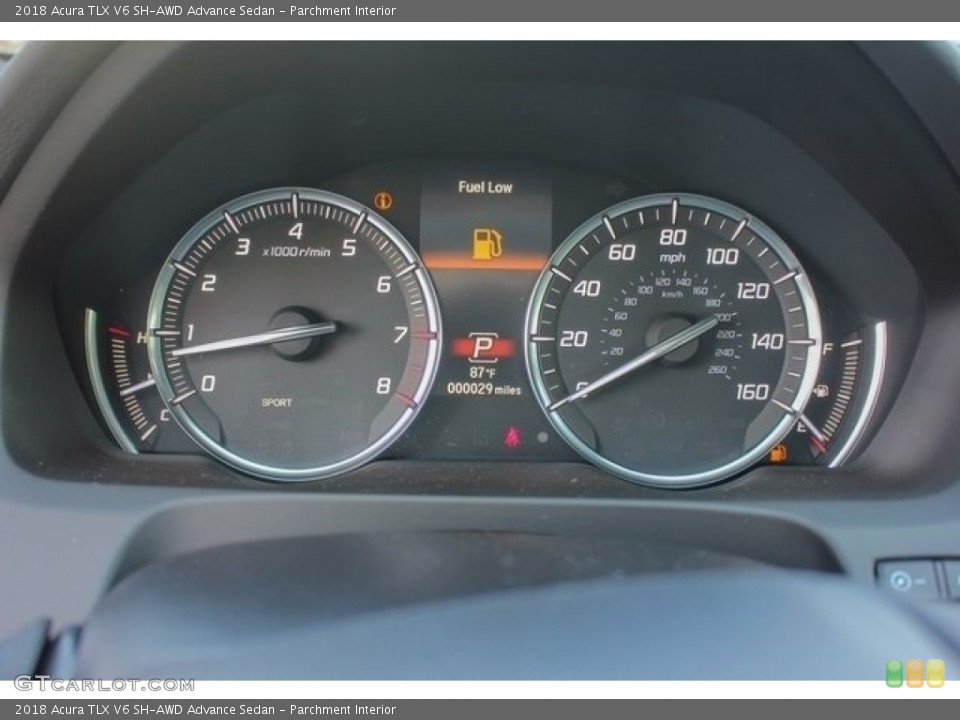 Parchment Interior Gauges for the 2018 Acura TLX V6 SH-AWD Advance Sedan #122051426
