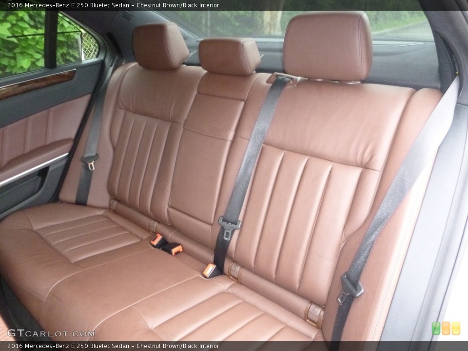 Chestnut Brown/Black Interior Rear Seat for the 2016 Mercedes-Benz E 250 Bluetec Sedan #122056519