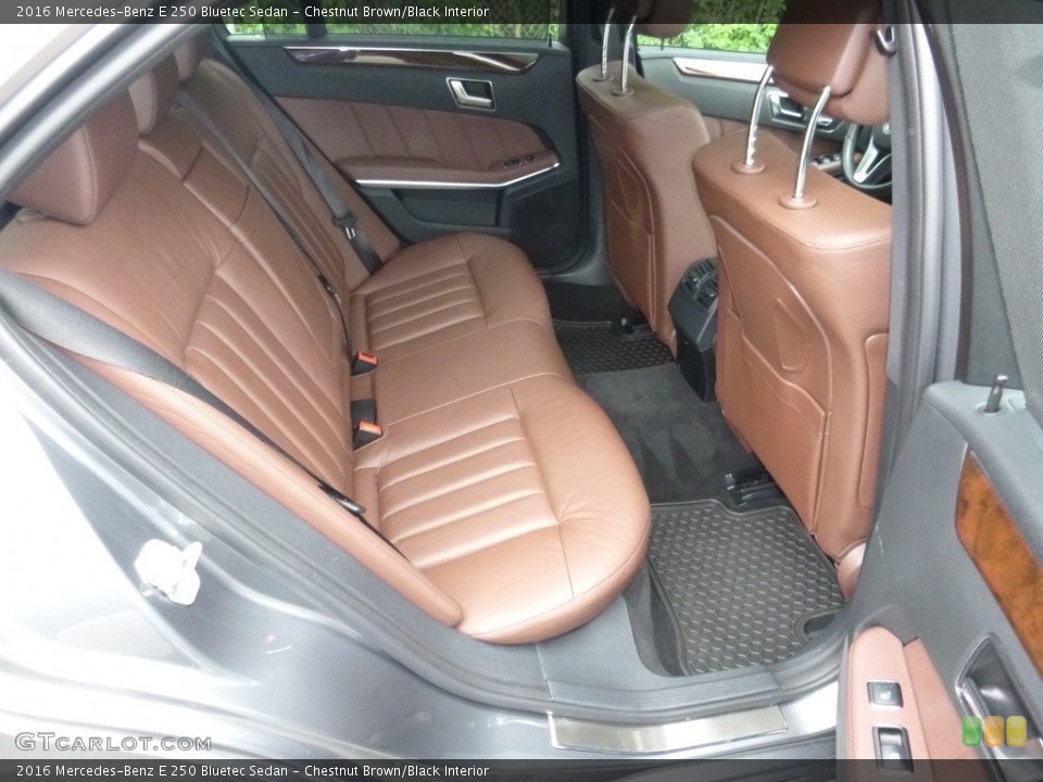 Chestnut Brown/Black Interior Rear Seat for the 2016 Mercedes-Benz E 250 Bluetec Sedan #122056759