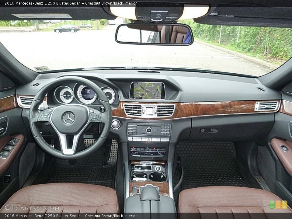 Chestnut Brown/Black Interior Dashboard for the 2016 Mercedes-Benz E 250 Bluetec Sedan #122056915