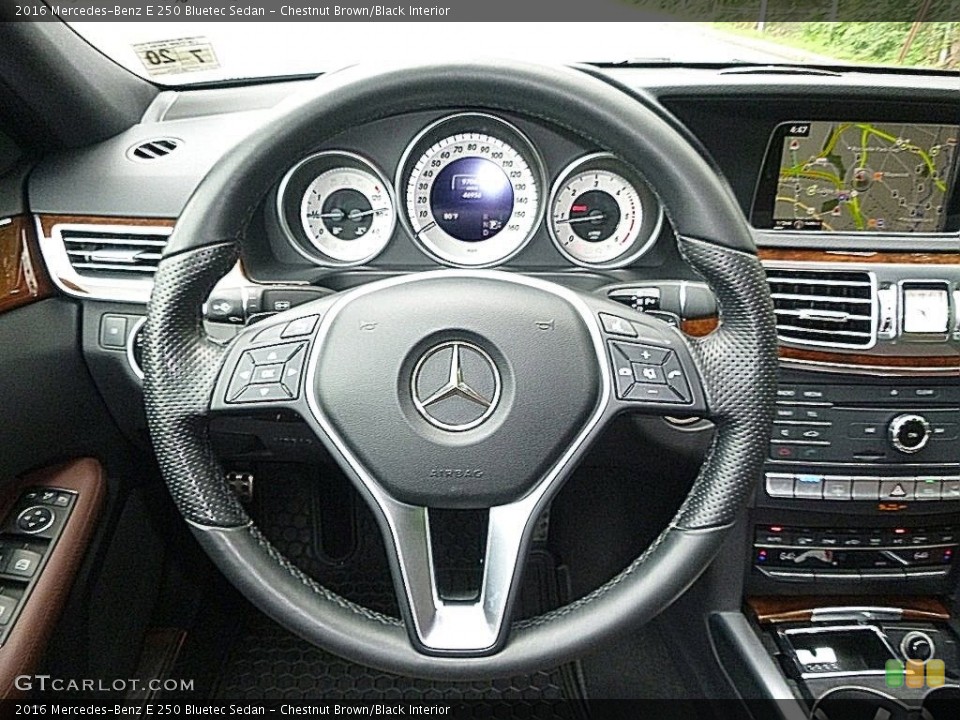 Chestnut Brown/Black Interior Steering Wheel for the 2016 Mercedes-Benz E 250 Bluetec Sedan #122056936