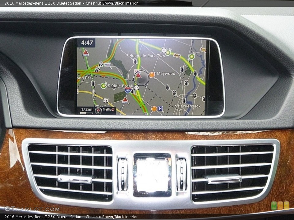 Chestnut Brown/Black Interior Navigation for the 2016 Mercedes-Benz E 250 Bluetec Sedan #122056984