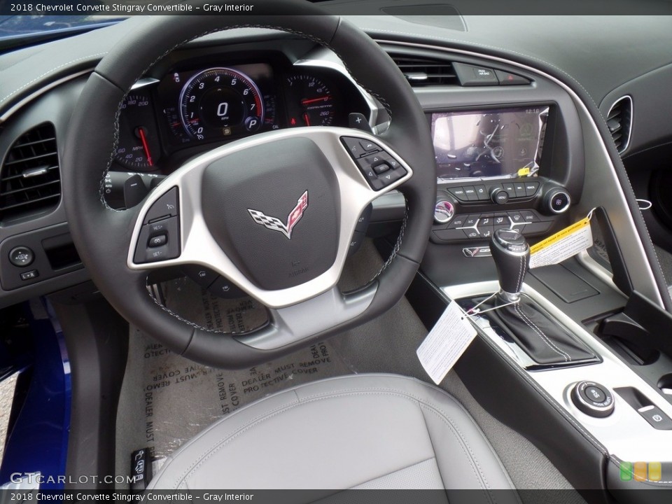 Gray Interior Dashboard for the 2018 Chevrolet Corvette Stingray Convertible #122060401