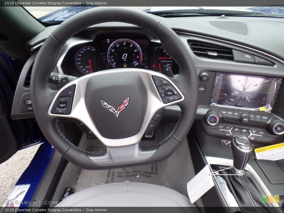Gray Interior Steering Wheel for the 2018 Chevrolet Corvette Stingray Convertible #122060416