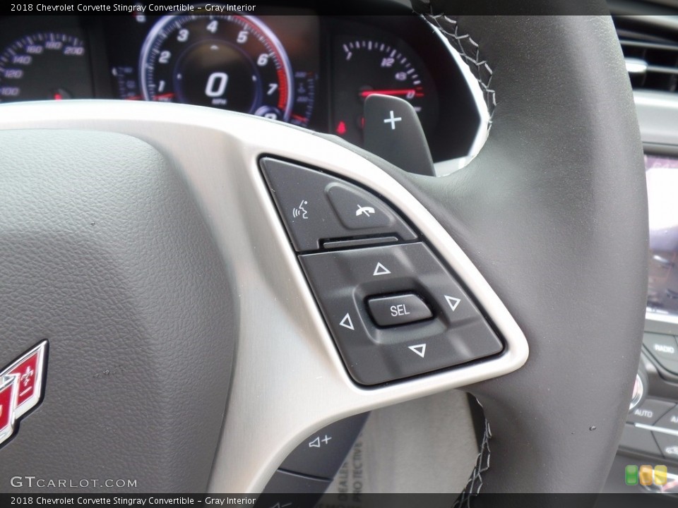 Gray Interior Controls for the 2018 Chevrolet Corvette Stingray Convertible #122060445