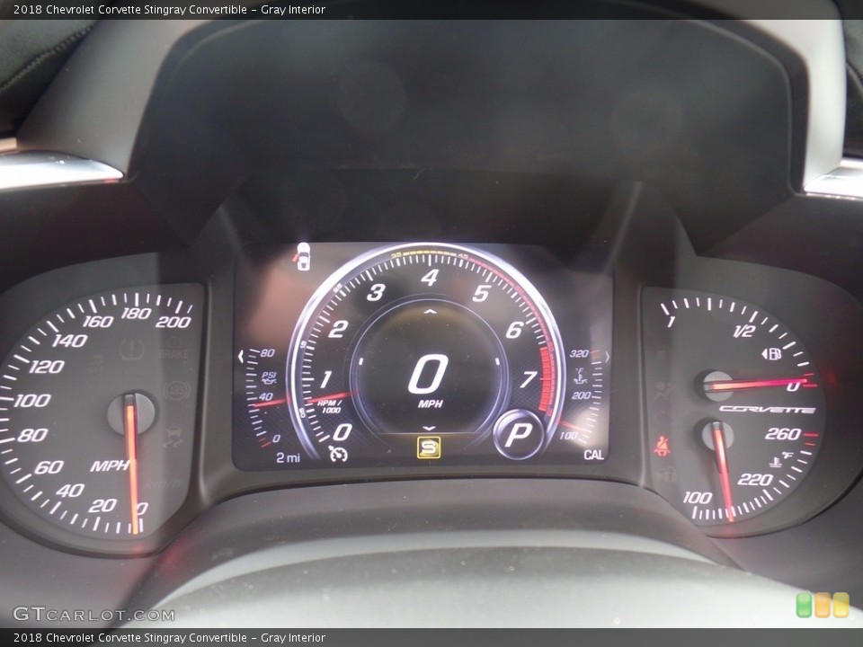 Gray Interior Gauges for the 2018 Chevrolet Corvette Stingray Convertible #122060482
