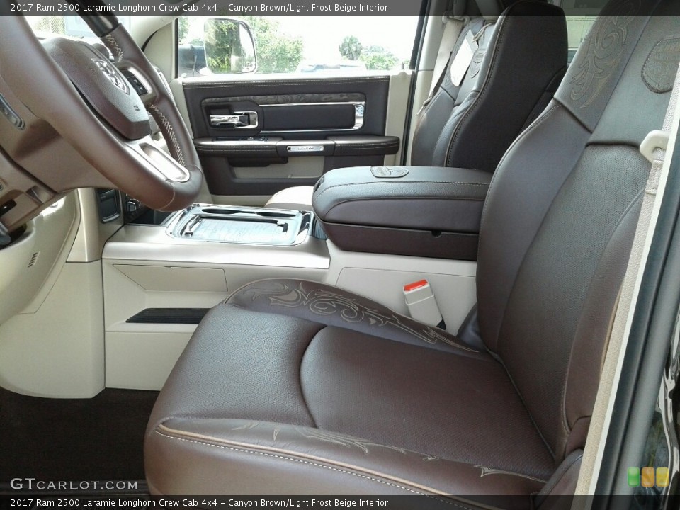 Canyon Brown/Light Frost Beige Interior Front Seat for the 2017 Ram 2500 Laramie Longhorn Crew Cab 4x4 #122077748
