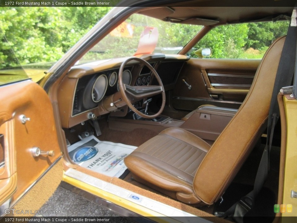 Saddle Brown Interior Photo for the 1972 Ford Mustang Mach 1 Coupe #122132194