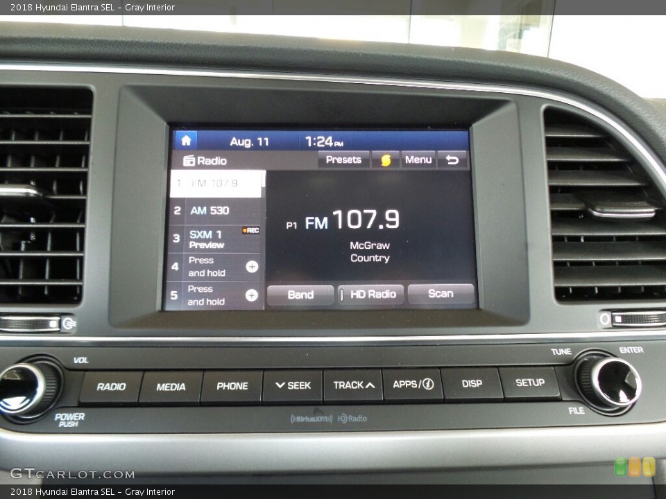Gray Interior Navigation for the 2018 Hyundai Elantra SEL #122158514