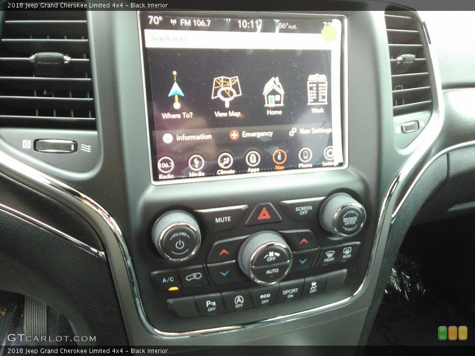 Black Interior Controls for the 2018 Jeep Grand Cherokee Limited 4x4 #122162783