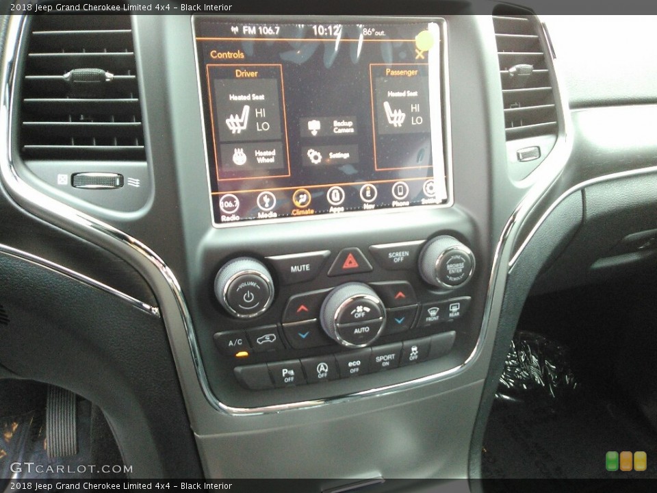 Black Interior Controls for the 2018 Jeep Grand Cherokee Limited 4x4 #122162816