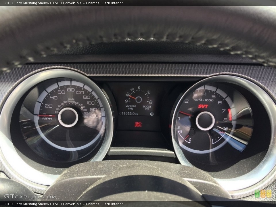 Charcoal Black Interior Gauges for the 2013 Ford Mustang Shelby GT500 Convertible #122172674