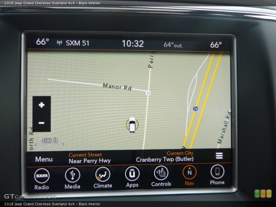 Black Interior Navigation for the 2018 Jeep Grand Cherokee Overland 4x4 #122196159