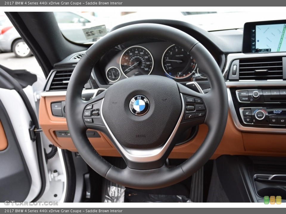 Saddle Brown Interior Steering Wheel for the 2017 BMW 4 Series 440i xDrive Gran Coupe #122210850