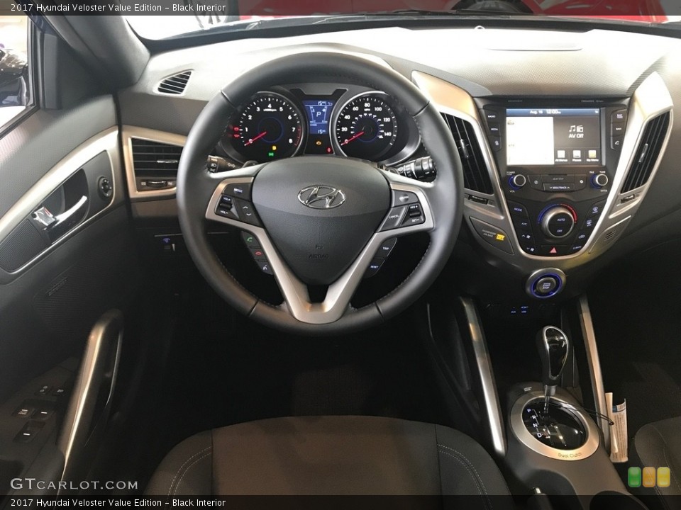 Black Interior Dashboard for the 2017 Hyundai Veloster Value Edition #122223642