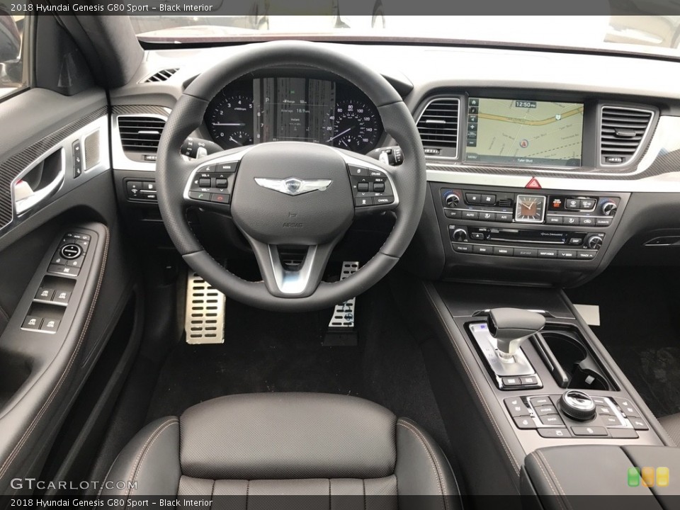 Black Interior Dashboard for the 2018 Hyundai Genesis G80 Sport #122224779