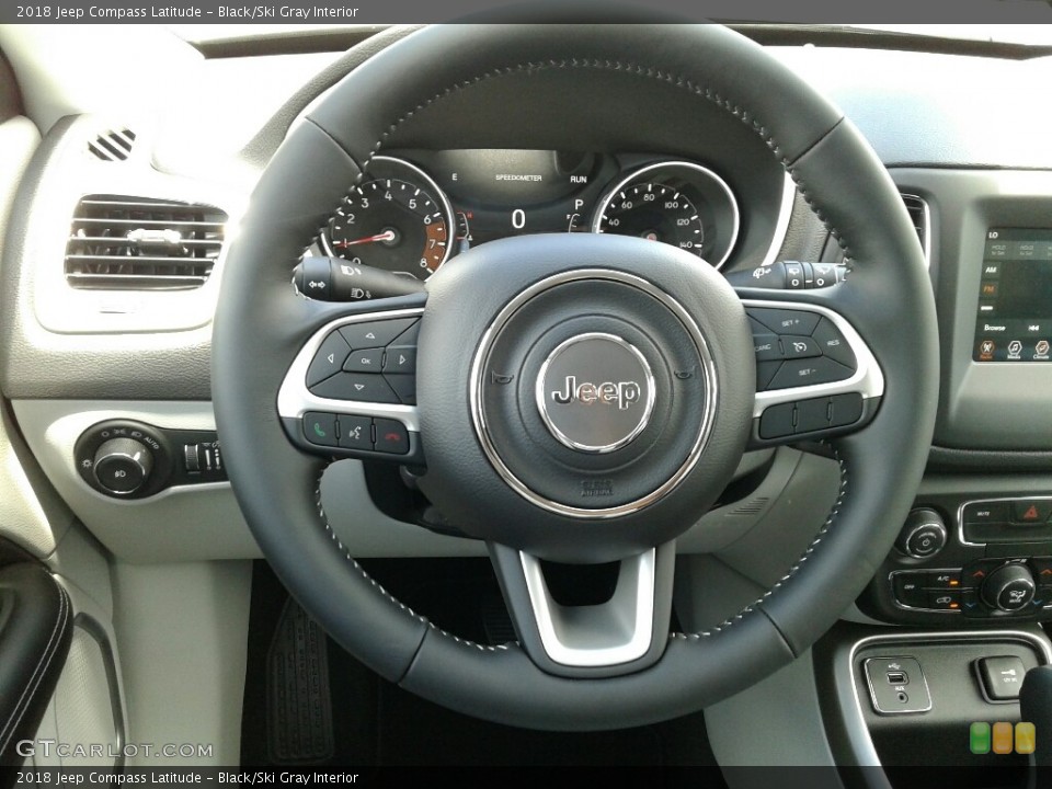 Black/Ski Gray Interior Steering Wheel for the 2018 Jeep Compass Latitude #122258472
