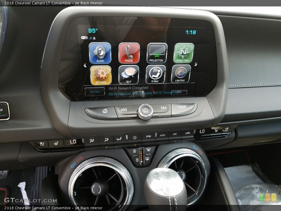 Jet Black Interior Controls for the 2018 Chevrolet Camaro LT Convertible #122321454