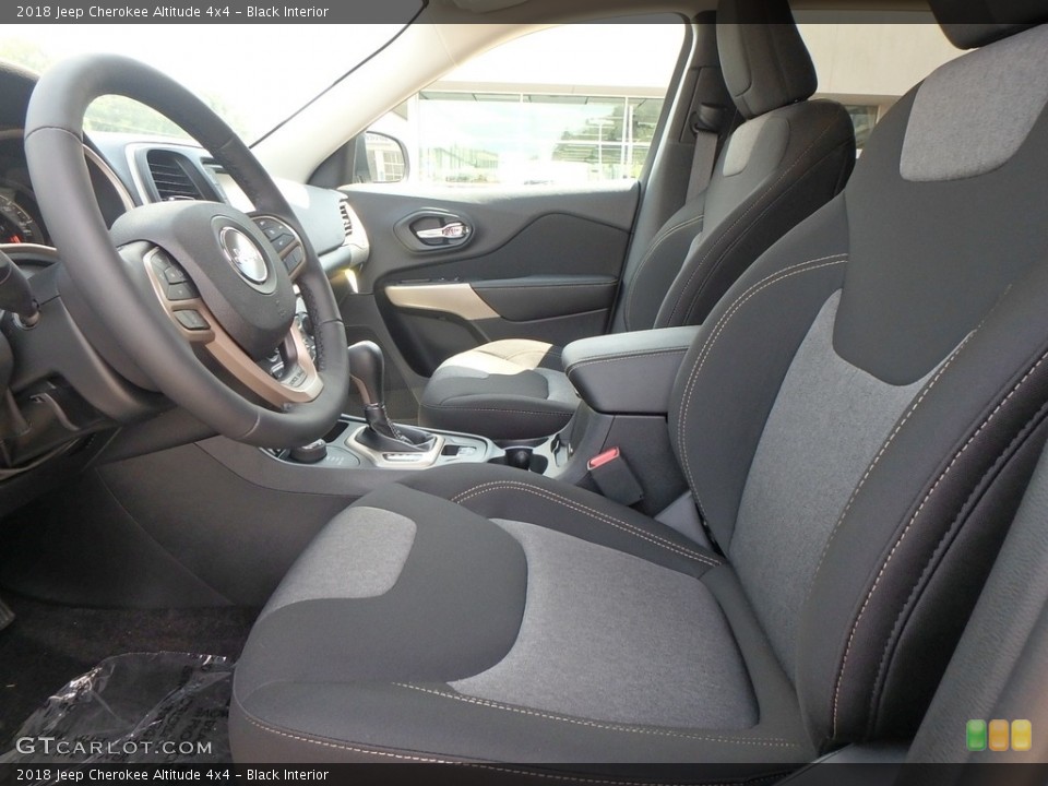 Black Interior Front Seat for the 2018 Jeep Cherokee Altitude 4x4 #122334668