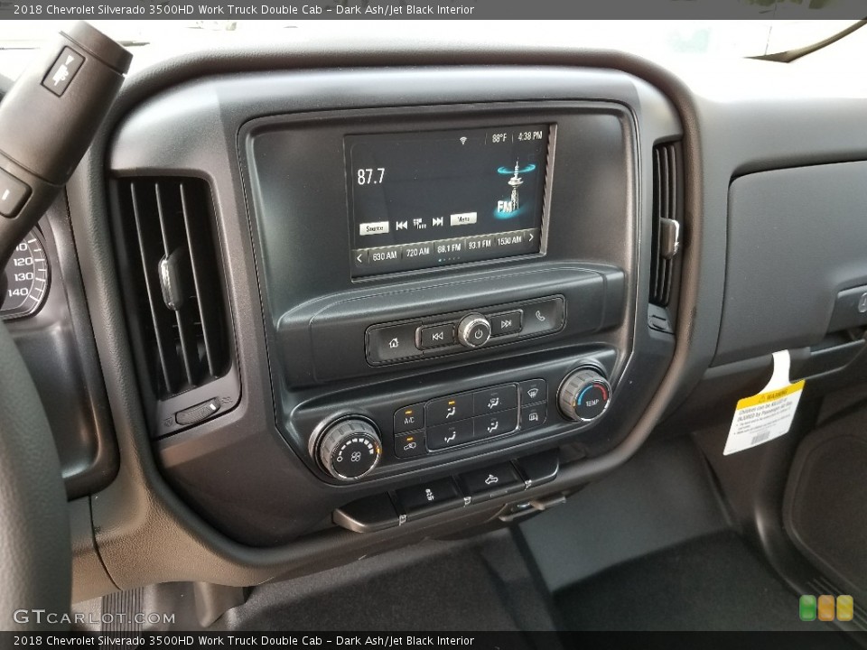 Dark Ash/Jet Black Interior Controls for the 2018 Chevrolet Silverado 3500HD Work Truck Double Cab #122336809