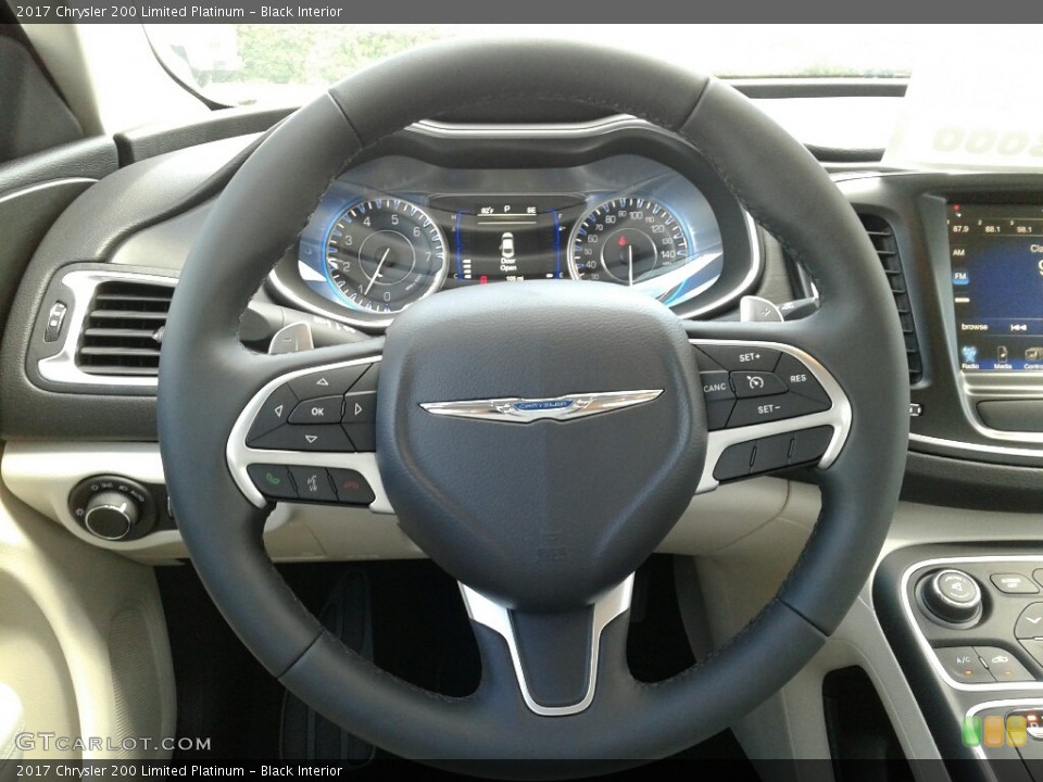 Black Interior Steering Wheel for the 2017 Chrysler 200 Limited Platinum #122345699