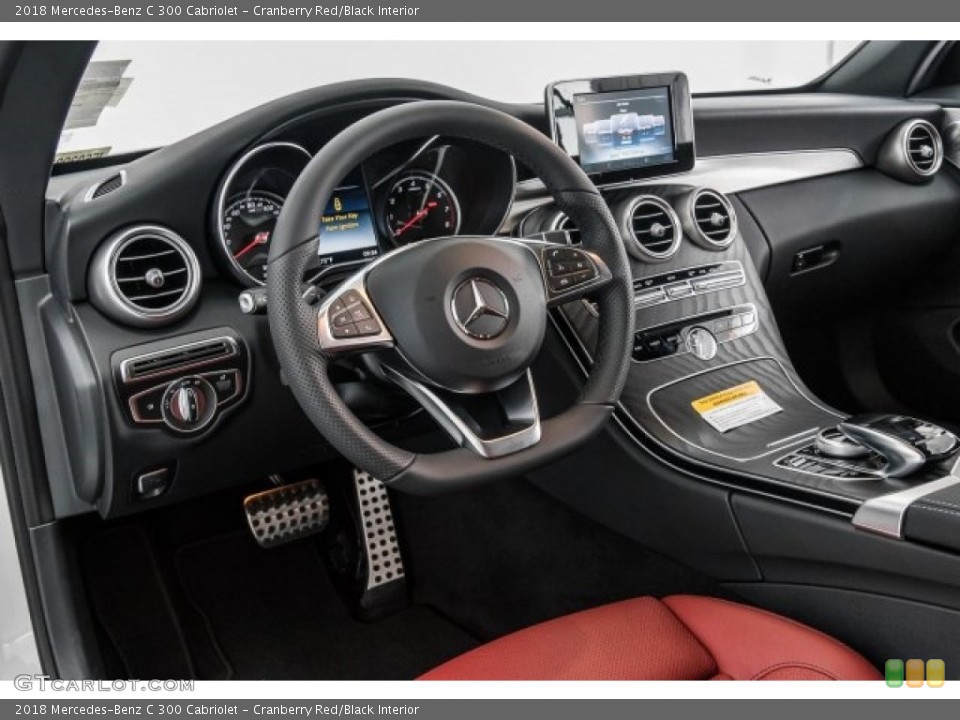 Cranberry Red/Black Interior Dashboard for the 2018 Mercedes-Benz C 300 Cabriolet #122349733