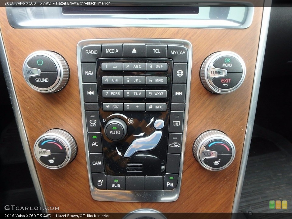 Hazel Brown/Off-Black Interior Controls for the 2016 Volvo XC60 T6 AWD #122361498