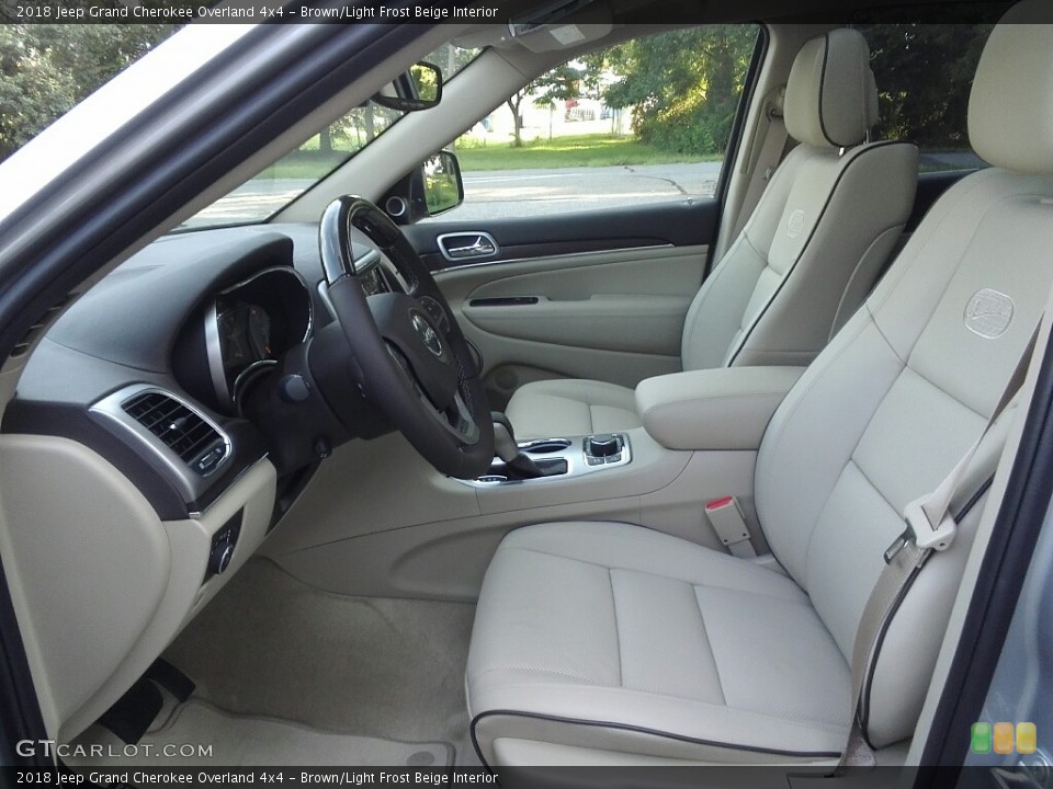 Brown/Light Frost Beige Interior Photo for the 2018 Jeep Grand Cherokee Overland 4x4 #122382925