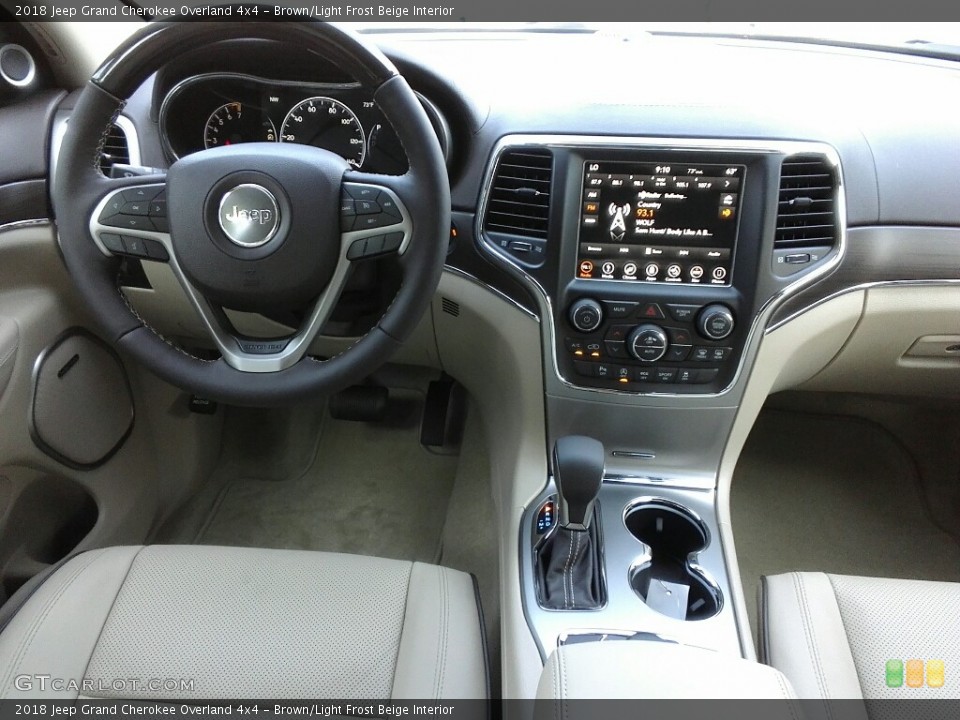 Brown/Light Frost Beige Interior Dashboard for the 2018 Jeep Grand Cherokee Overland 4x4 #122383069