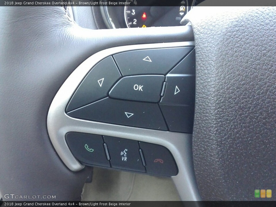 Brown/Light Frost Beige Interior Controls for the 2018 Jeep Grand Cherokee Overland 4x4 #122383090