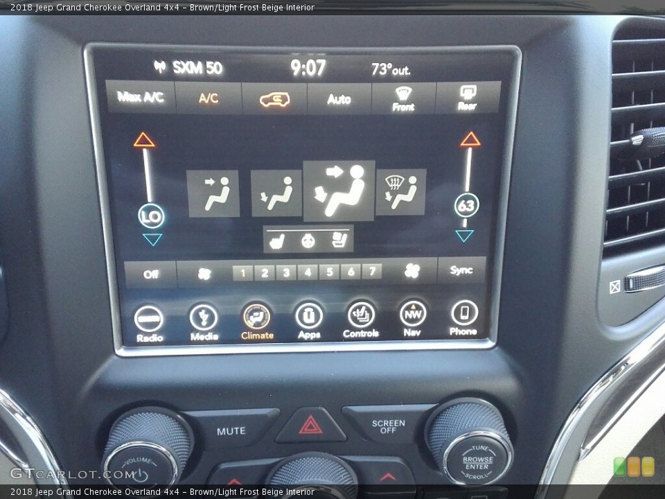 Brown/Light Frost Beige Interior Controls for the 2018 Jeep Grand Cherokee Overland 4x4 #122383210