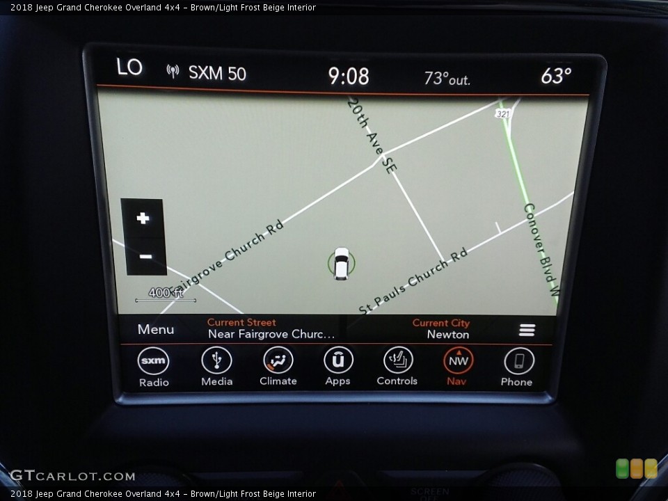 Brown/Light Frost Beige Interior Navigation for the 2018 Jeep Grand Cherokee Overland 4x4 #122383273